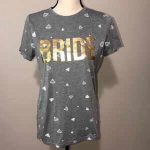 Bride Gray T-Shirt Size M Modern Lux Gold Graphic